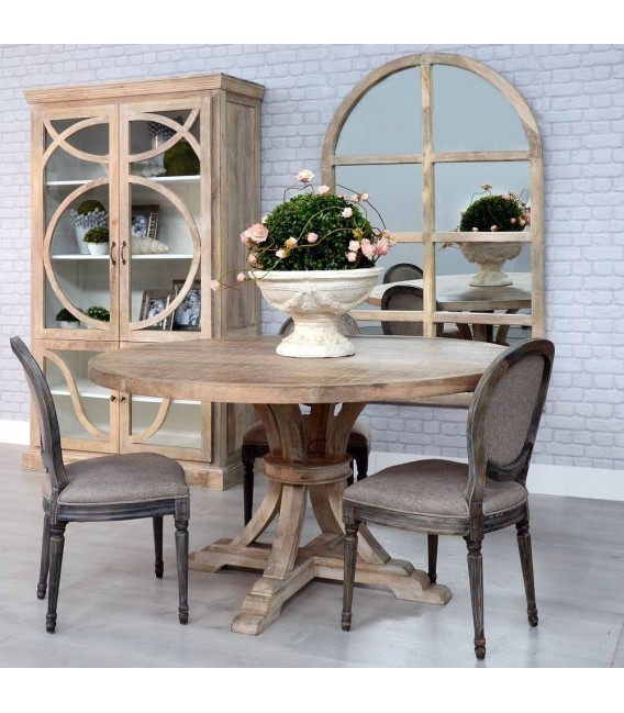 MESA DE COMEDOR 150 Ø SUMATRA MADERA NATURAL