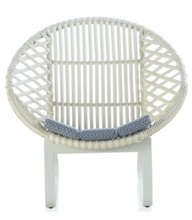 SILLÓN CIRCULAR ALUMINIO Y FIBRA BLANCA CIRES