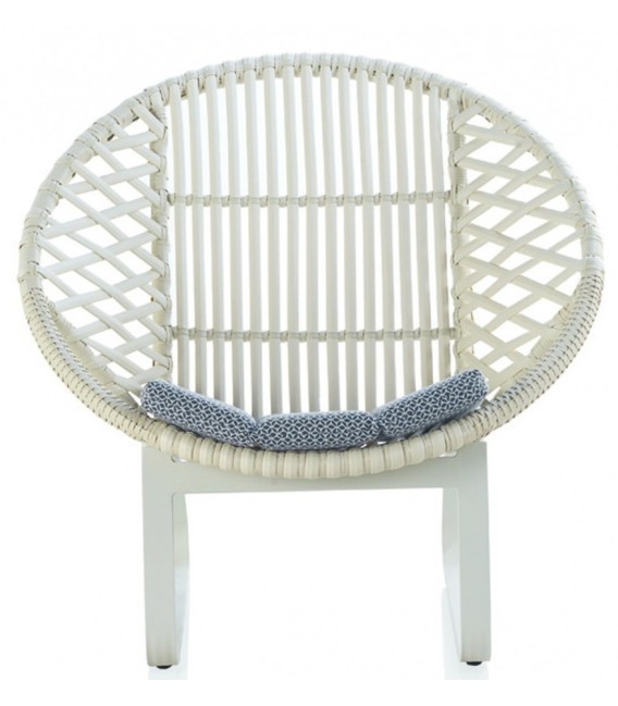 SILLÓN CIRCULAR ALUMINIO Y FIBRA BLANCA CIRES