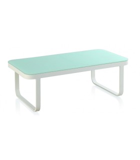 MESA CENTRO ALUMINIO Y FIBRA SINTÉTICA BLANCA CIRES