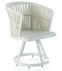SILLÓN BASE CIRCULAR ALUMINIO Y FIBRA SINTÉTICA BLANCA CIRES