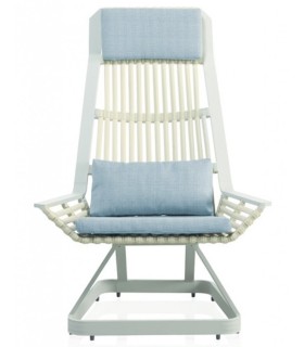 SILLÓN ALTO RELAX ALUMINIO Y FIBRA SINTÉTICA BLANCA CIRES