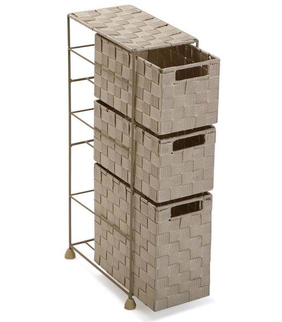 MUEBLE BAÑO 3 CESTAS BEIGE 