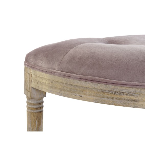 BANCO PIE DE CAMA WOOD CAPITONÉ ROSA PALO