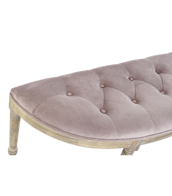 BANCO PIE DE CAMA WOOD CAPITONÉ ROSA PALO