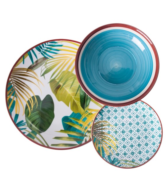 VAJILLA 18 PIEZAS TROPIC