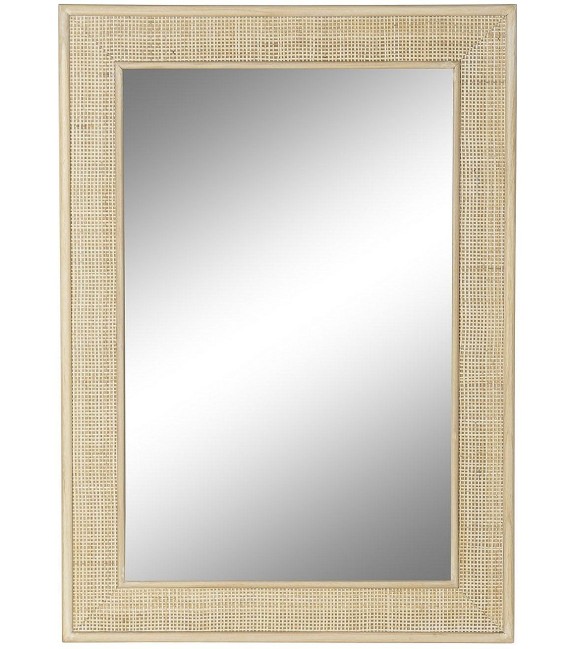 ESPEJO MADERA Y REJILLA OLGA