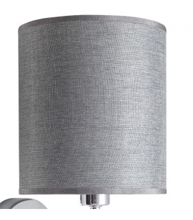 Aplique pared contemporáneo metal cromado pantalla gris