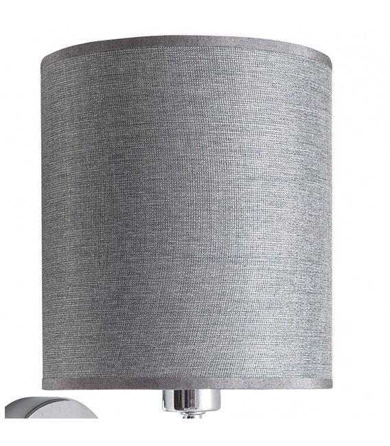 Aplique pared contemporáneo metal cromado pantalla gris