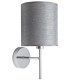 Aplique pared contemporáneo metal cromado pantalla gris