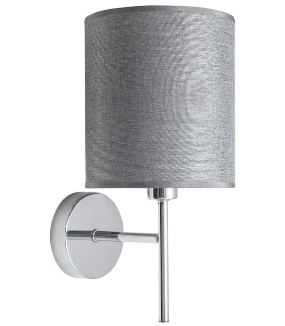 Aplique pared contemporáneo metal cromado pantalla gris