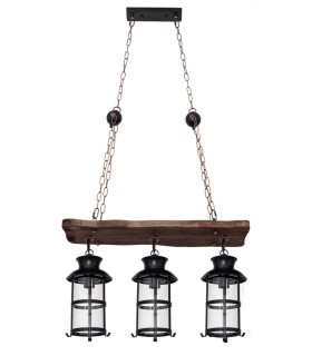 LÁMPARA DE TECHO MADERA Y METAL TUMBO 3 