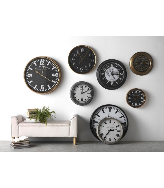 RELOJ DE PARED MAPA MUNDI METAL 