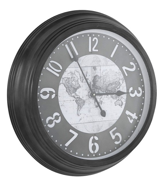 RELOJ DE PARED MAPA MUNDI METAL 