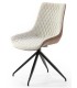 SILLA GIRATORIA TAPIZADA EN POLIPIEL MARRON Y CRUDO MDMHOGAR