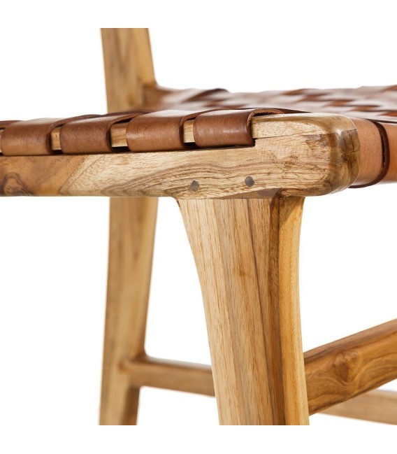 SILLA CUADRANTE MADERA Y PIEL 