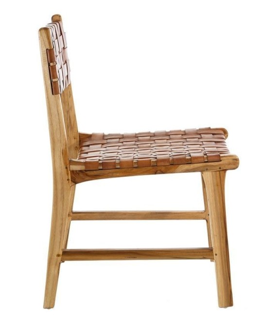 SILLA CUADRANTE MADERA Y PIEL 