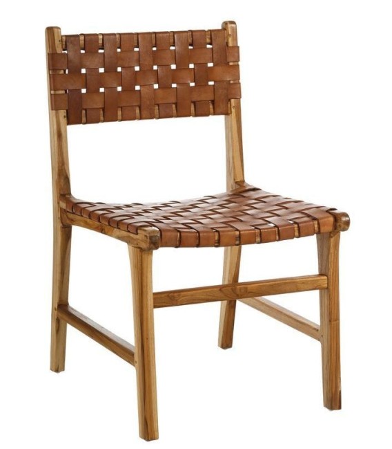 SILLA CUADRANTE MADERA Y PIEL 