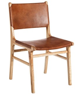 SILLON TEKA Y PIEL NAVY 
