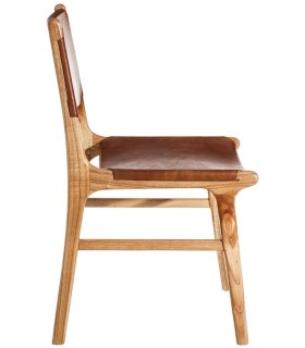 SILLON TEKA Y PIEL NAVY 