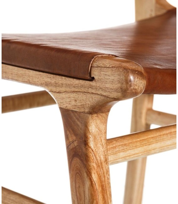 SILLON TEKA Y PIEL NAVY 