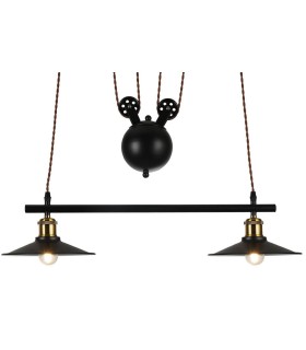 LÁMPARA POLEAS TECHO METAL 