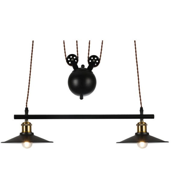 LÁMPARA POLEAS TECHO METAL 