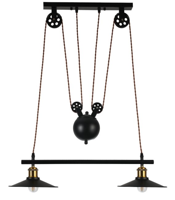 LÁMPARA POLEAS TECHO METAL 