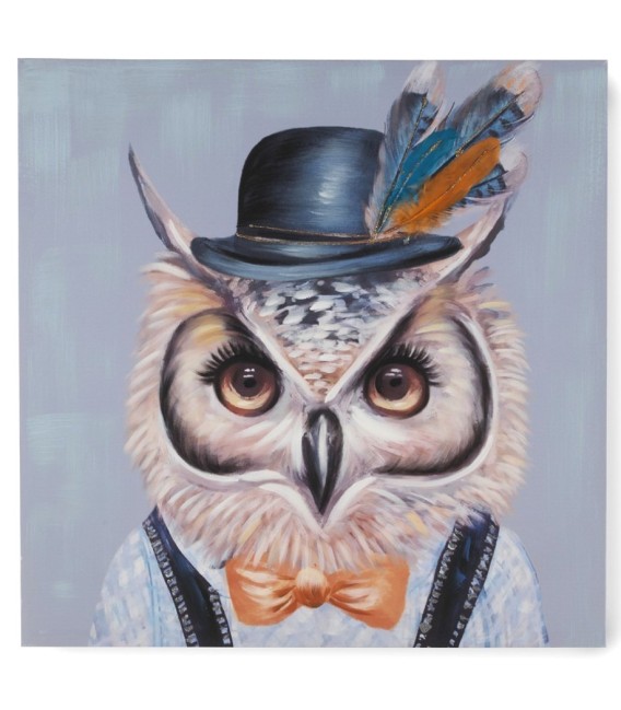 CUADRO LIENZO BUHO 