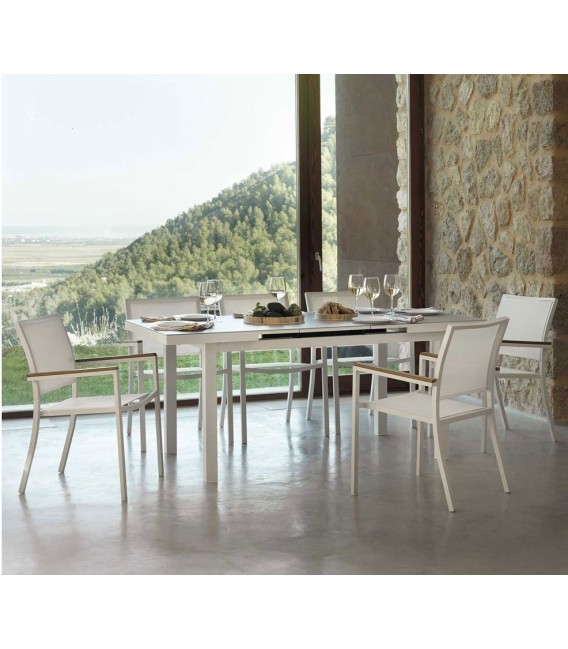 MESA DE COMEDOR EXTENSIBLE 140 X 90 X 75 REBEL BLANCA EXTERIOR