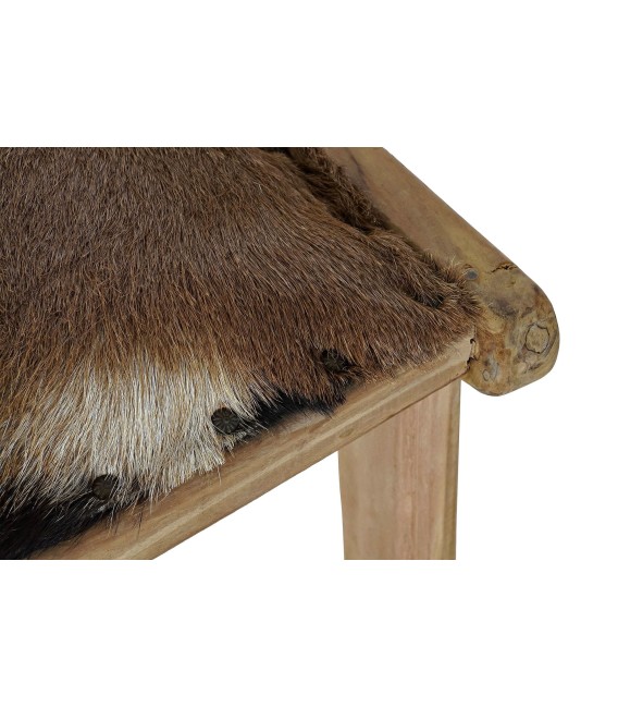 BANCO PIE DE CAMA PIEL MADERA 