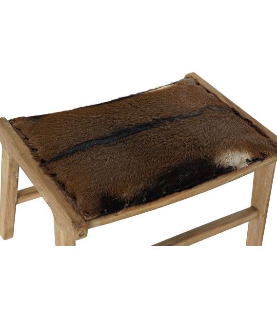 BANCO PIE DE CAMA PIEL MADERA 