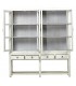 Vitrina oriental blanca con puertas acristaladas y 4 cajones.1