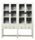 Vitrina oriental blanca con puertas acristaladas y 4 cajones.