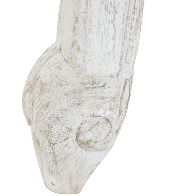 Mesa de centro colonial tallada en blanco y madera natural noble. 4