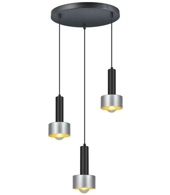 LÁMPARA DE TECHO TRIPLE SPICE PLATA METAL