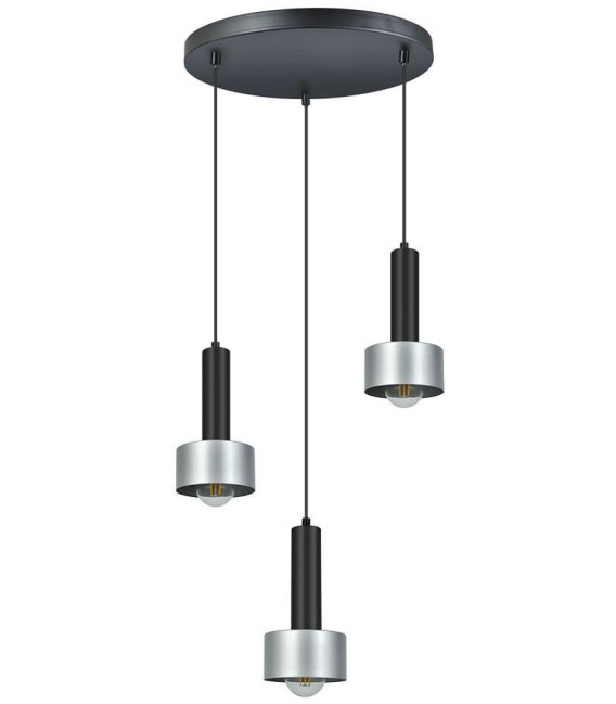 LÁMPARA DE TECHO TRIPLE SPICE PLATA METAL