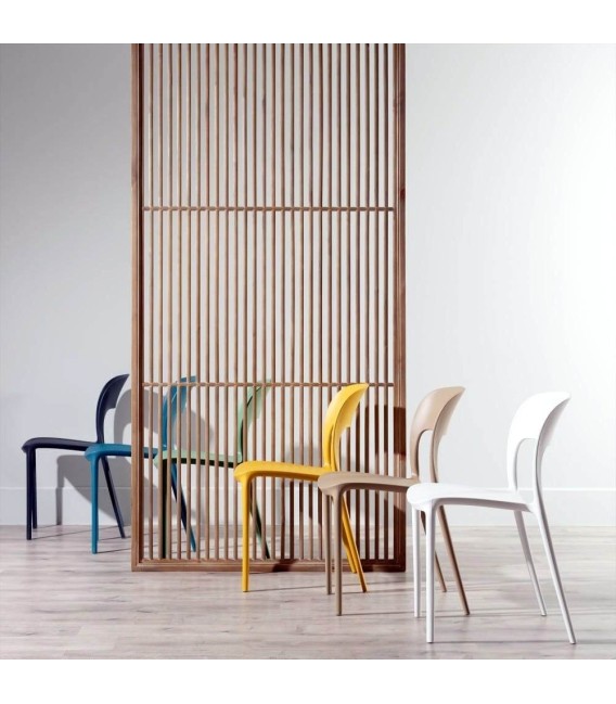 SILLA MILA POLIPROPILENO AZUL 