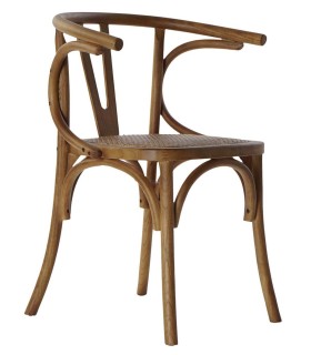 SILLA  OLGA MADERA  DE OLMO  Y RATTAN