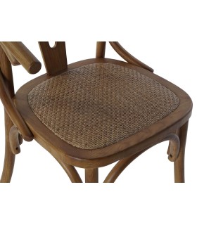 SILLA  OLGA MADERA  DE OLMO  Y RATTAN