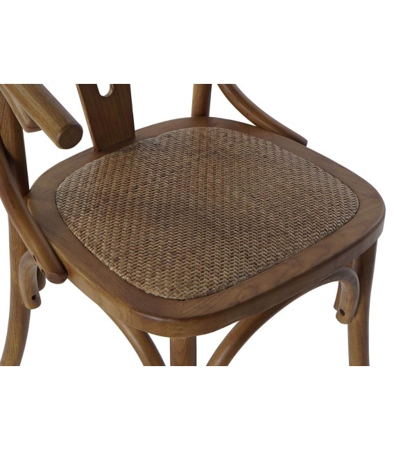 SILLA  OLGA MADERA  DE OLMO  Y RATTAN