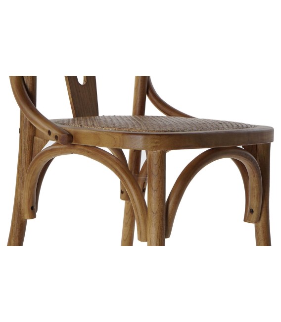 SILLA  OLGA MADERA  DE OLMO  Y RATTAN