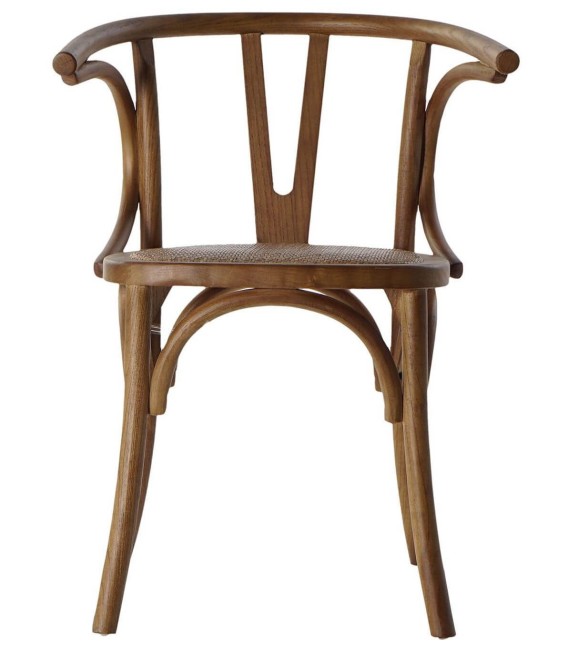 SILLA  OLGA MADERA  DE OLMO  Y RATTAN