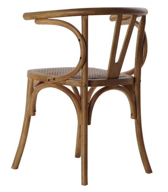 SILLA  OLGA MADERA  DE OLMO  Y RATTAN
