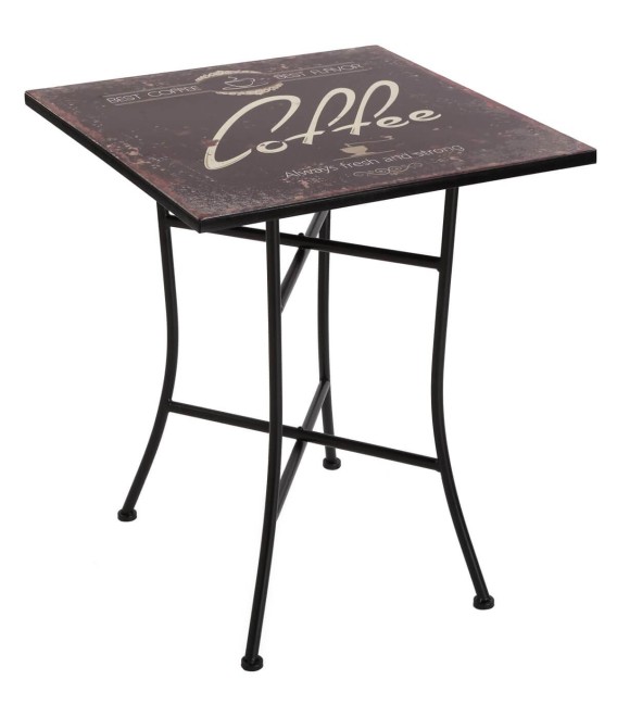 MESA DE COMEDOR VELADOR COFFE MADERA Y METAL 