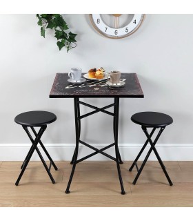 MESA DE COMEDOR VELADOR COFFE MADERA Y METAL 
