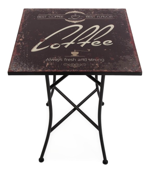 MESA DE COMEDOR VELADOR COFFE MADERA Y METAL 