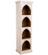 Estantería étnica madera maciza de mango tallada blanco rozado