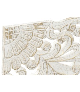 Cabecero 150 étnico en madera MDF tallada blanco rozado decorativo 1
