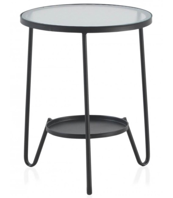 MESITA AUXILIAR CARRIO METAL Y CRISTAL